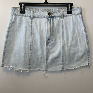 Zara Light Wash Denim Mini Skirt